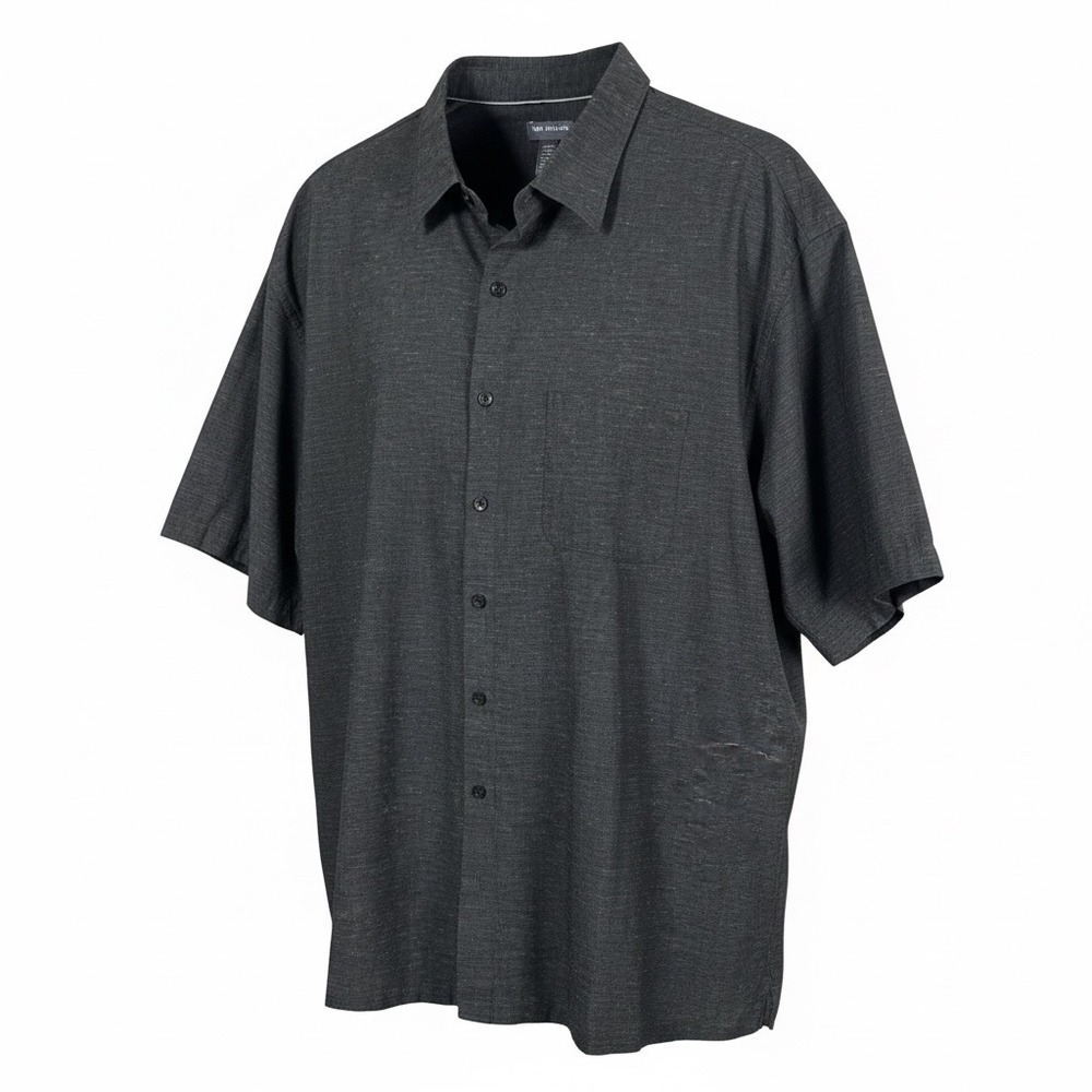 Van Heusen Button Down Men's Short Sleeve Air Shirt Charcoal 3XLT